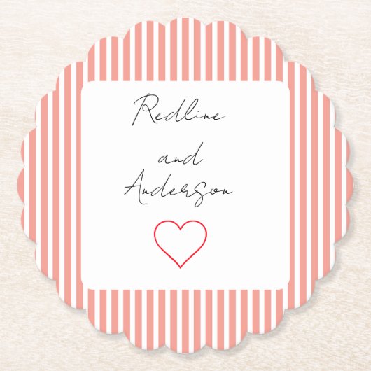 Dessous-de-verre En Papier Elegant Tangerine Wedding (Devant)