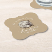 Dessous-de-verre En Papier Elégant Taupe Automne ‘Gentil Et Gai’ (Incliné)