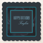 Dessous-de-verre En Papier Élégant vert profond Flore Design Accent (Devant)