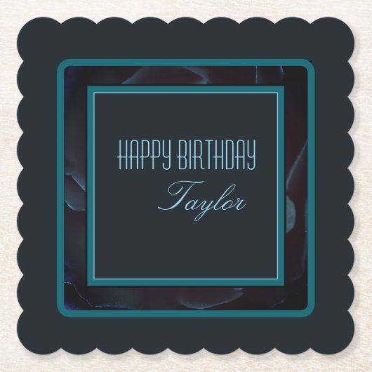 Dessous-de-verre En Papier Élégant vert profond Flore Design Accent (Devant)