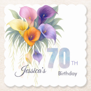 Dessous-de-verre En Papier Elégante Calla Lily 70e anniversaire Jalon