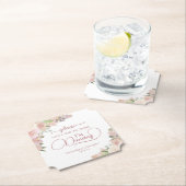 Dessous-de-verre En Papier Élégante florale rose ne prenez pas mon Mariage de (En situation)