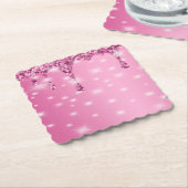 Dessous-de-verre En Papier Élégante Parties scintillant rose chaud (Incliné)