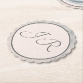 Dessous-de-verre En Papier Elégante pêche monographique et gris (Incliné)