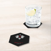 Dessous-de-verre En Papier Emblème royal Twin Dragon avec initiale (En situation)