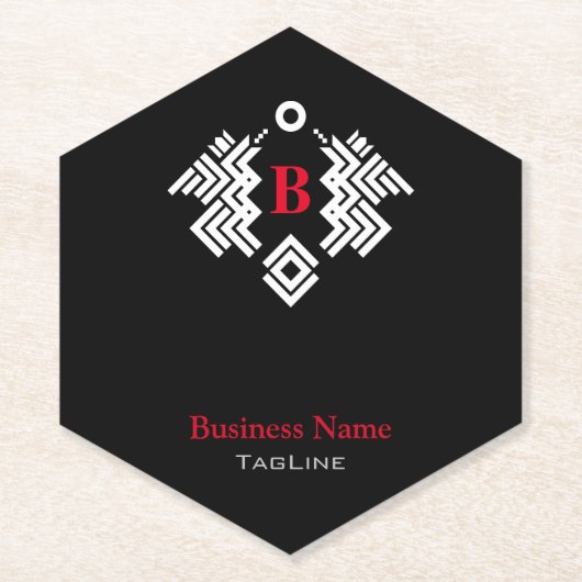 Dessous-de-verre En Papier Emblème royal Twin Dragon avec initiale (Devant)