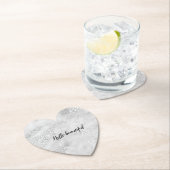 Dessous-de-verre En Papier Empreinte de léopard argent personnalisé (En situation)