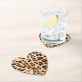 Dessous-de-verre En Papier Empreinte de léopard de crème (En situation)