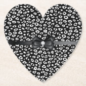 Dessous-de-verre En Papier Empreinte de léopard noir blanc avec Bow Anniversa (Devant)