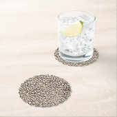 Dessous-de-verre En Papier Empreinte de léopard noir et crème (En situation)