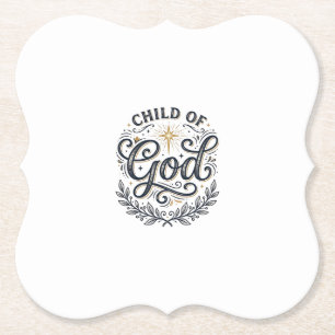 Dessous-de-verre En Papier Enfant de Dieu Design de T-Shirt Gravure Vintage_1