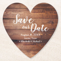 Enregistrer notre date Wood Print Wedding Favorise