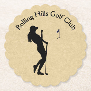 Dessous-de-verre En Papier Entreprise de golf dames Trou en un Vert