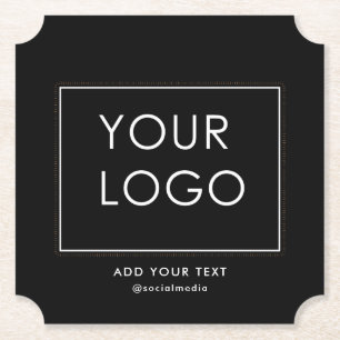 Dessous-de-verre En Papier Entreprise moderne Logo Entreprise Noir