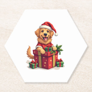 Dessous-de-verre En Papier Enveloppe cadeau Golden Retriever
