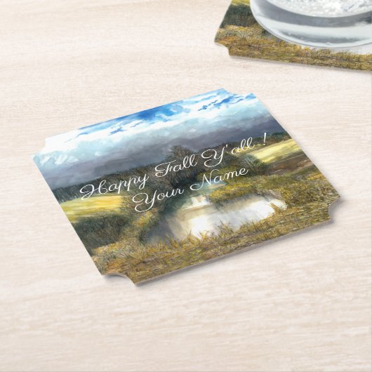 Dessous-de-verre En Papier Etanche d'automne peinture aquarelle (Incliné)