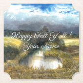 Dessous-de-verre En Papier Etanche d'automne peinture aquarelle (Devant)