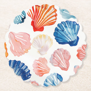 Dessous-de-verre En Papier Été Prépa - Assiettes en Papier Coquillages