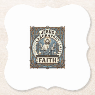 Dessous-de-verre En Papier étiquette de laboratoire Jésus Foi Jésus Laboratoi