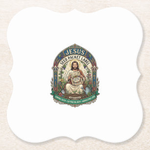 Dessous-de-verre En Papier étiquette de paquet de graines de Jésus étiquette
