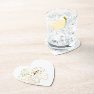 Dessous-de-verre En Papier Étiquette de remerciement de mariage florale botan