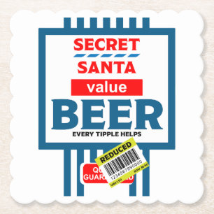 Dessous-de-verre En Papier Étiquettes de bière de Noël amusantes