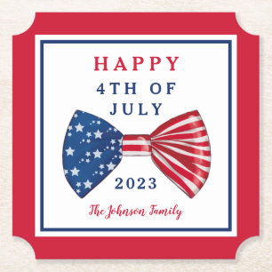 Dessous-de-verre En Papier Étoiles Et Rayures Patriotiques 4 juillet