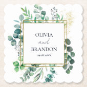Dessous-de-verre En Papier Eucalyptus Botanical Greenery Leaves Wedding (Devant)