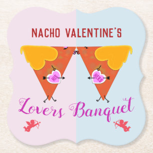 Dessous-de-verre En Papier Événement de la Saint-Valentin de Nacho embrassant