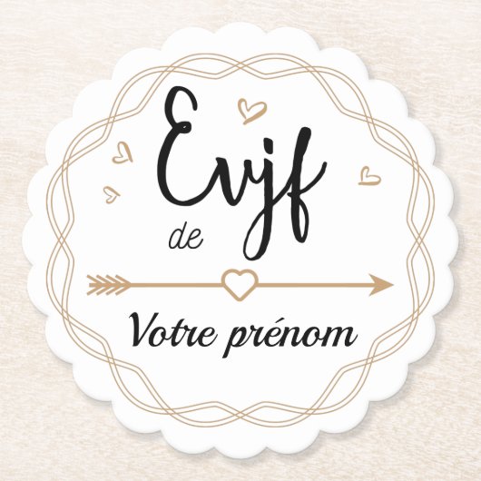 Dessous-de-verre En Papier EVJF de ... (Devant)