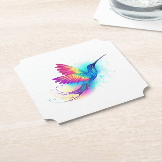 Dessous-de-verre En Papier Exotic Rainbow Hummingbird (Incliné)