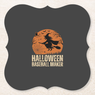 Dessous-de-verre En Papier Fabricant de baseball Halloween Graphique de sorci