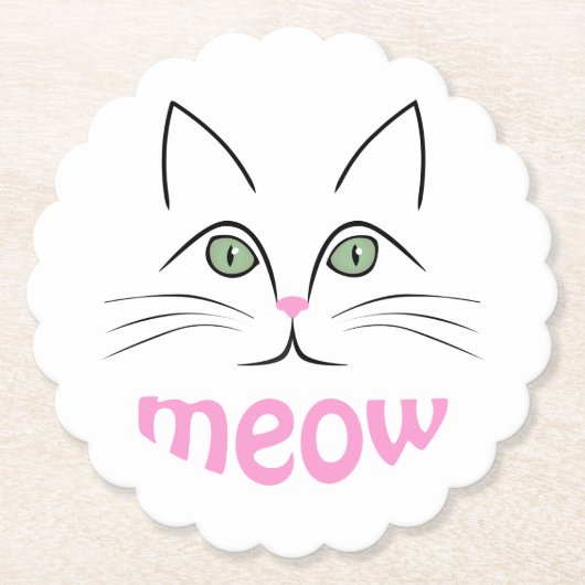 Dessous-de-verre En Papier Face de chat (Devant)