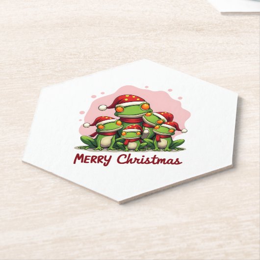 Dessous-de-verre En Papier Family christmas frogs (1) (Incliné)