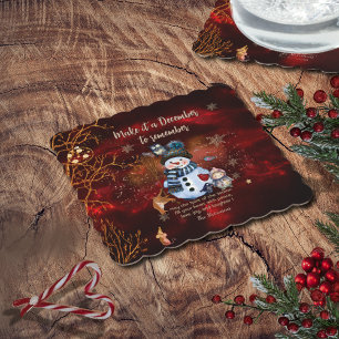 Dessous-de-verre En Papier Fancy RED Gold Fête avec caractères