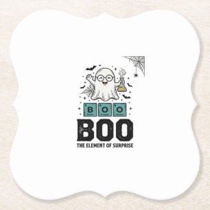 Dessous-de-verre En Papier Fantôme d'Halloween Boo Science Drôle Vintage_1