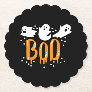 Dessous-de-verre En Papier Fantôme d'Halloween Chou Mignon