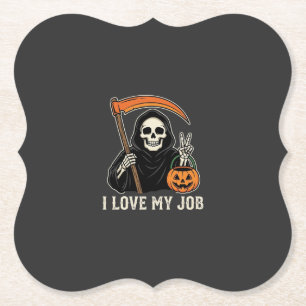 Dessous-de-verre En Papier Faucheur J'aime Mon Travail Design Halloween