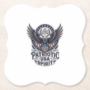 Dessous-de-verre En Papier Faucon de bataille patriotique Aigle patriotique &