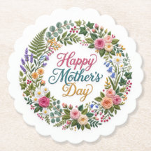 Fausse broderie florale Joyeuse fête des mères