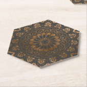 Dessous-de-verre En Papier Faux Gold Shimmer Mandala (Incliné)