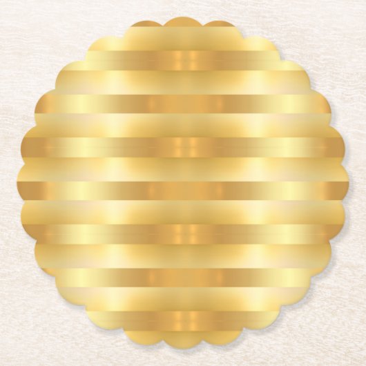 Dessous-de-verre En Papier Faux Or moderne Elégant Modèle blanc (Devant)