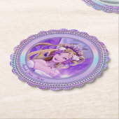 Dessous-de-verre En Papier Fée du soleil violet (Incliné)