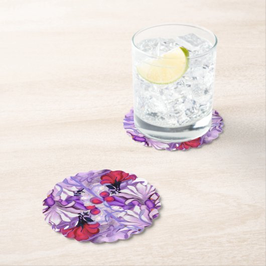 Dessous-de-verre En Papier Fée du soleil violet (En situation)