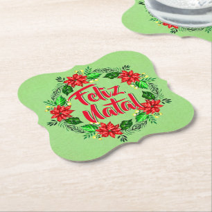Dessous-de-verre En Papier Feliz Natal Portugais Joyeux Noël