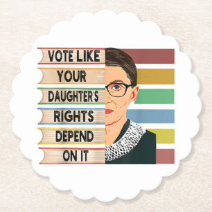 Dessous-de-verre En Papier Feministe Ruth Bader Ginsburg RBG Citation Girl Wi