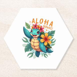 Dessous-de-verre En Papier Femme Hawaiienne-Chemise Aloha Hawaii