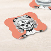 DESSOUS-DE-VERRE EN PAPIER FEMME SKULLHEAD (Incliné)