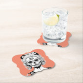 DESSOUS-DE-VERRE EN PAPIER FEMME SKULLHEAD (En situation)