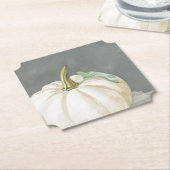 Dessous-de-verre En Papier Ferme automne blanc citrouille (Incliné)